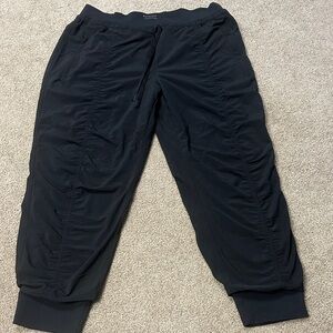 Athleta Black Ruched Track Joggers